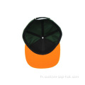 Caps Snapback de fermeture en plastique 100% unisexe 100% en coton